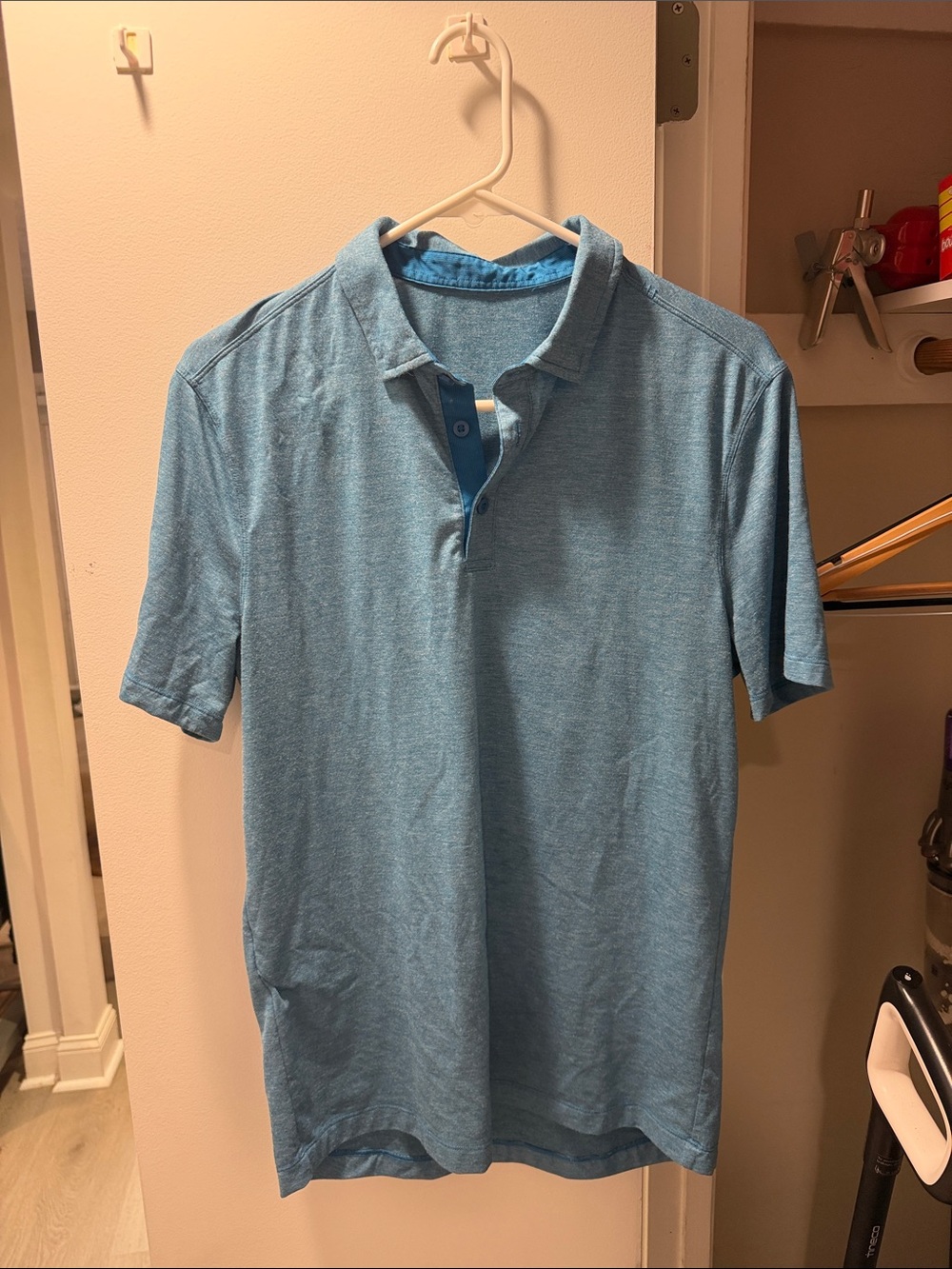 Lululemon Men's Blue Polo Shirt - Lightweight Short Sleeve